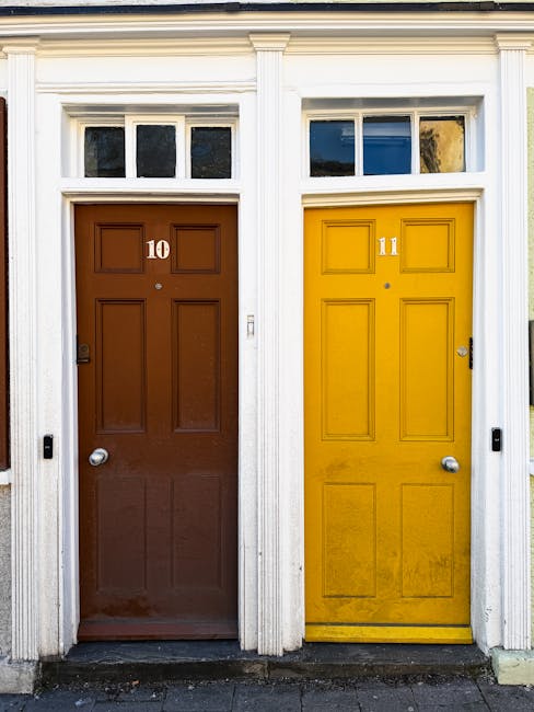 Choice between two doors numbered 10 and 11